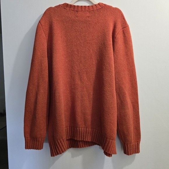 Muted Orange Cotton Crew Neck Sweater size XLT - Picture 11 of 13